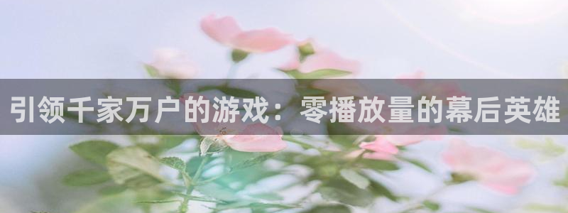 陕西db电竞子文化公司有什么游戏：引领千家万户的游戏：零播放量的幕后英雄