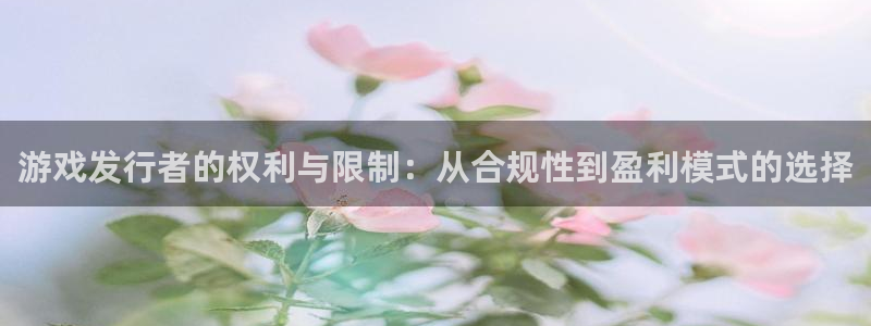 陕西db电竞子文化公司加我qq：游戏发行者的权利与限制：从合规性到盈利模式的选择