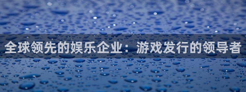 db电竞官网代理开号多少钱：全球领先的娱乐企业：游戏发行的领导者